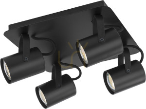Plafón Sigma KAMERA 4 čierny GU10 25W 32555