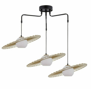 Závesné svietidlo Sigma SOL 3 čierna/zlatá E27 3x60W SKU 32180
