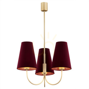 Luster ARGON Safiano bordový zlatý 3xE27 6270