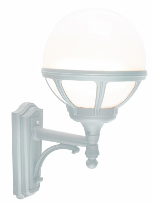 BOLOGNA 361W White E27 LED 9W Vonkajšia guľová nástenná lampa.