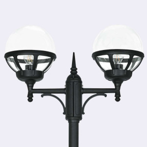 Záhradná/parková lampa BOLOGNA 362B E27 čierna RAL9005 Norlys.