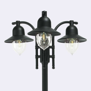 COMO 373B 3xE27 Black 9005 Záhradný/parkový lampáš Norlys.