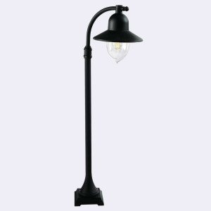 Vonkajšie post svetlo NORLYS Como 375 Black E27 LED 9W 375BL