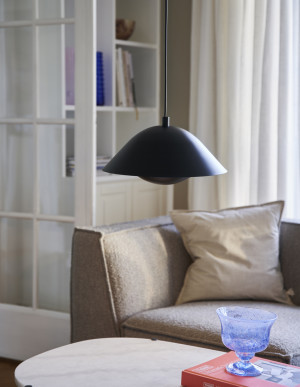 FREYA Nordlux E27 40W kovová závesná lampa čierna