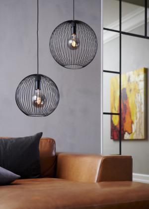 BERONI Nordlux E27 60W Kovová závesná lampa čierna