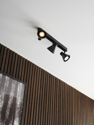 EIK Nordlux GU10 3X35W Kovové stropné svietidlo čierne