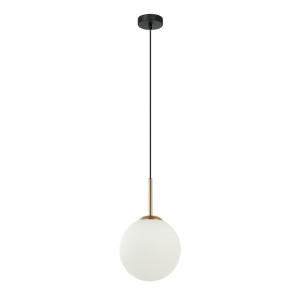 Závesná lampa Italux Deore hnedá/biele sklo E27 PND-5578-1S-BRO-BK