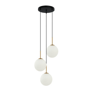 Prívesná lampa Italux Deore 3xE27 hnedá/biele sklo PND-5578-3S-BRO-BK