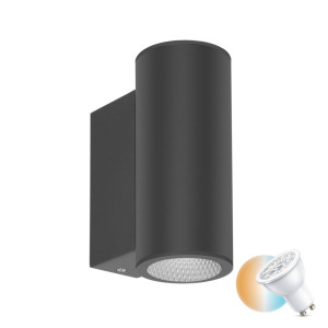 Vonkajšie nástenné svietidlo Italux Lenta čierne GU10 2x LED IP54 OWL-2026A-2-GU10