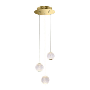 Závesné svietidlo Italux Rosario LED zlaté 3x LED PND-12220121-3A-GD