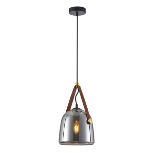 Závesná lampa Italux Solta čierna dymové sklo E27 PND-24342-1-BK-SG