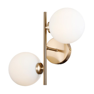 Nástenné svietidlo Italux Classic Brass biele sklo G9 WL-66463-2-HB
