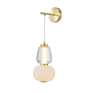 Prívesné LED svietidlo Italux zlaté sklo 18W 3000K WL-98374-18W-GD