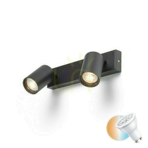 Dude Ii Black 230 V Led Gu10 2x9 W lampa na povrchovú montáž.