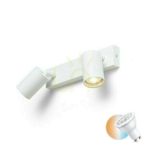 Dude Ii povrchová lampa biela 230 V Led Gu10 2x9 W.