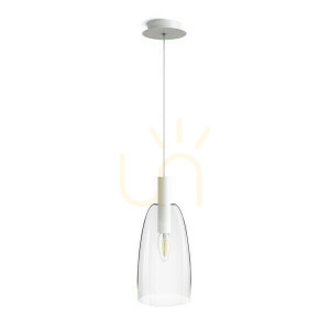 Bellini L E14 biela priehľadná sklenená závesná lampa 230 V 15 W.