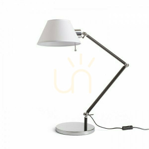 Stolná lampa Montana biela/čierna chróm 230 V E27 28 W.