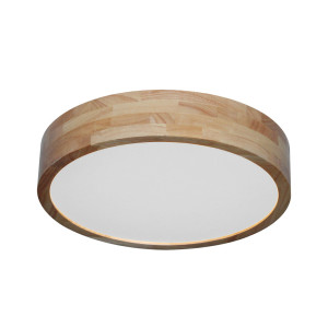 Plafón Italux Norton LED biely drevo oceľ akryl 24W 40 cm PLF-73827-3KS4KS65K-WO