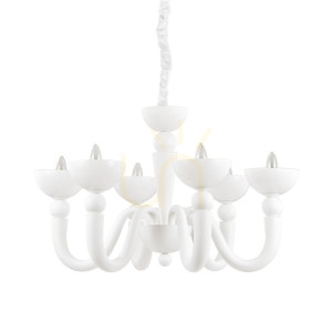 Závesné svietidlo Ideallux BON SP6 BIANCO biele 6xE14 80 cm 093994