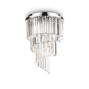 Plafón Ideallux Carlton PL12 Cromo chróm krištáľ 12xE14 50 cm 168937