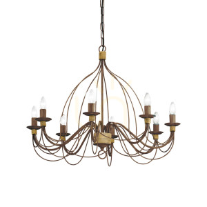Závesné svietidlo Ideallux Corte SP8 Ruggine 057194 8xE14 priemer 80 cm