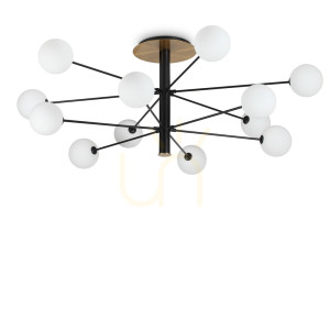 Plafón Ideallux Cosmopolitan PL12 čierny 145 cm G9 12x15W 273709