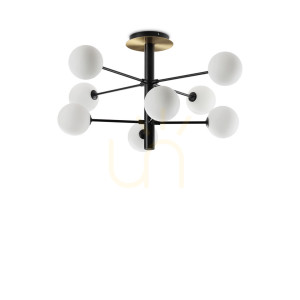 Plafón Ideallux Cosmopolitan PL8 čierny 64 cm 8xG9 328485