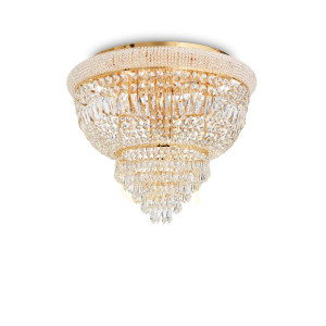 Plafón Ideallux Dubai PL6 mosadz krištáľ 6xE14 52 cm 201016