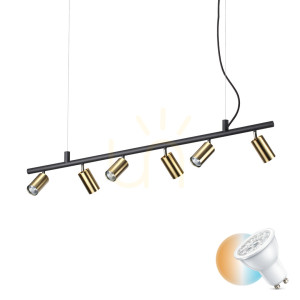 Prívesné svietidlo Ideallux DYNAMITE SP6 OTTONE mosadz 6xGU10 244648