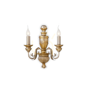 Nástenné svietidlo Ideallux FIRENZE AP2 ORO zlaté 2xE14 020846