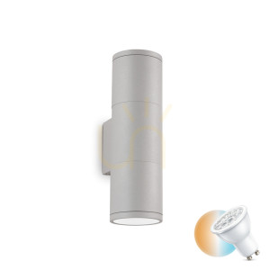 Vonkajšie nástenné svietidlo Ideallux GUN AP2 SMALL GRIGIO sivé 2x GU10 163628