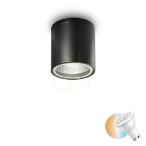 Vonkajší stropný plafón Ideallux GUN PL1 NERO čierny GU10 122687