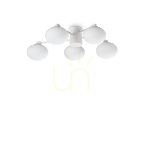 Plafón Ideallux Hermes PL5 D60 biely 5xG9 60 cm 322698