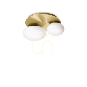 Plafón Ideallux NINFEA PL2 OTTONE mosadzný 2xGX53 36 cm 293653
