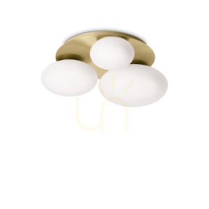 Plafón Ideallux NINFEA PL3 mosadzný 3xGX53 46 cm 293660
