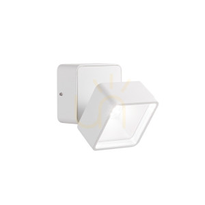 Vonkajšie nástenné svietidlo Ideallux OMEGA Square AP Bianco 7W 4000K biele 285528