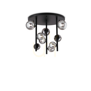 Plafón Ideallux Perlage PL9 Fumé čierny 50 cm 328416