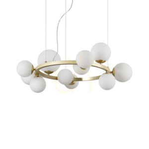 Prívesné svetlo Ideallux PERLAGE SP11 BIANCO biele mosadzné 11xG9 283807