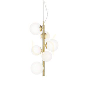 Závesné svietidlo Ideallux Perlage SP6 Bianco biele mosadzné 6xG9 283821