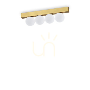 Plafón Ideallux Ping Pong PL4 Ottone mosadzný 30,9 cm LED 12W 328249