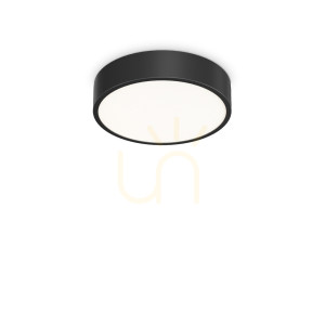 Vonkajší stropný plafón Ideallux RAY PL D30 NERO čierny LED 13W 30 cm 327563