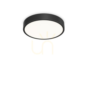 Vonkajší stropný plafón Ideallux RAY PL D40 NERO čierny LED 26W 327600