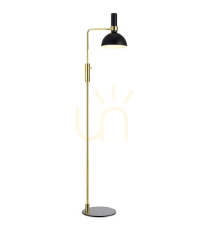 Podlahová lampa Markslojd Larry čierna/zlatá 146 cm 106972