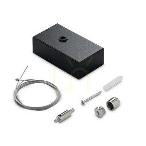 Závesný kábel s stropnou krytkou Ideallux STEEL 2 m čierny 276304