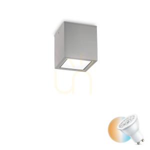Vonkajší stropný plafón Ideallux TECHO PL1 SMALL GRIGIO sivý GU10 326894