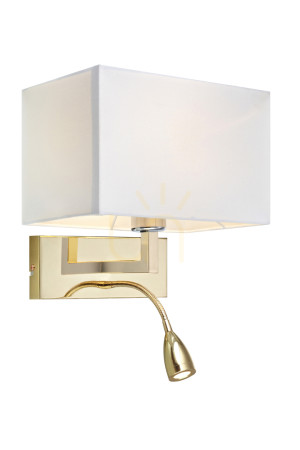 Nástenné svietidlo Markslojd Savoy 106308 biela mosadz E27+LED