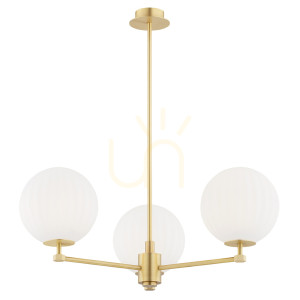 Luster ARGON PALOMA 6307 biely matný opál brúsená mosadz E14