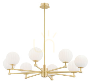 Luster ARGON Paloma 5068 biely matný opál brúsená mosadz E14