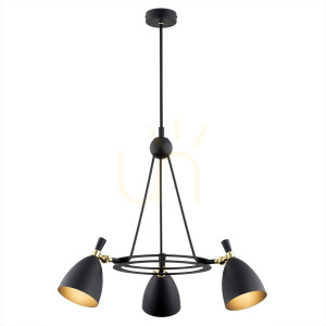 Luster ARGON CHARLOTTE čierny mosadz E27 3x1W IP20 6149