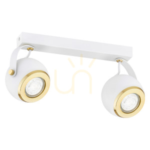 Plafón ARGON KOS PLUS biely/elektrická mosadz GU10 2x5W 7038